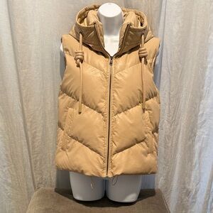TCEC Beige Hooded Puffer Vest